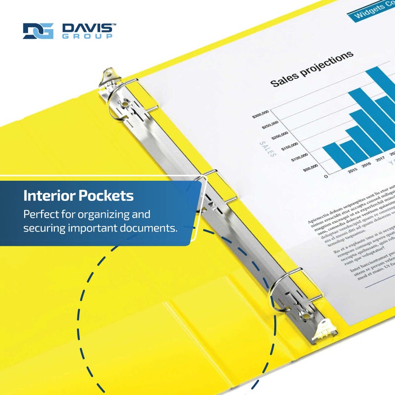 Davis Group Premium Economy 6-Pack 3-Ring Binders for School or Office, D-Ring Binders, 1 Inch, Yellow - Image 5